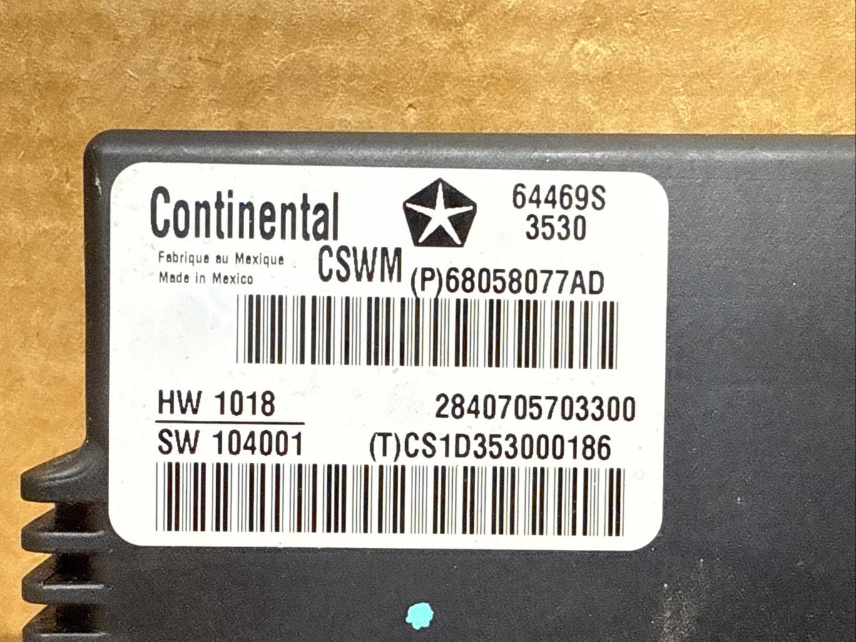 2011 Chrysler 300 Front Driver Seat Heat Control Module 68058077AD1
