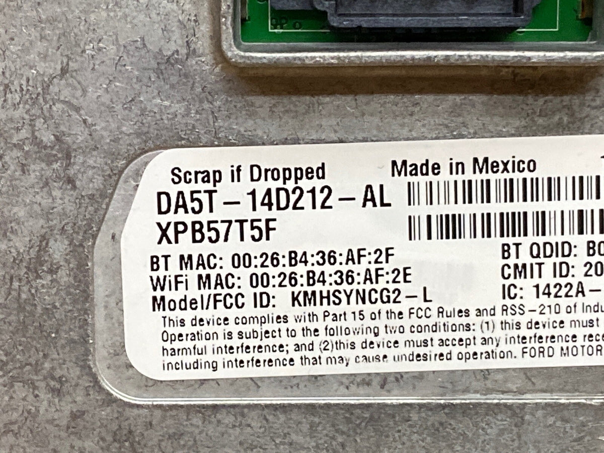 12 15 Ford Sync 2 APIM Radio Module DS7T 14F239 BM DA5T 14D212 AL2