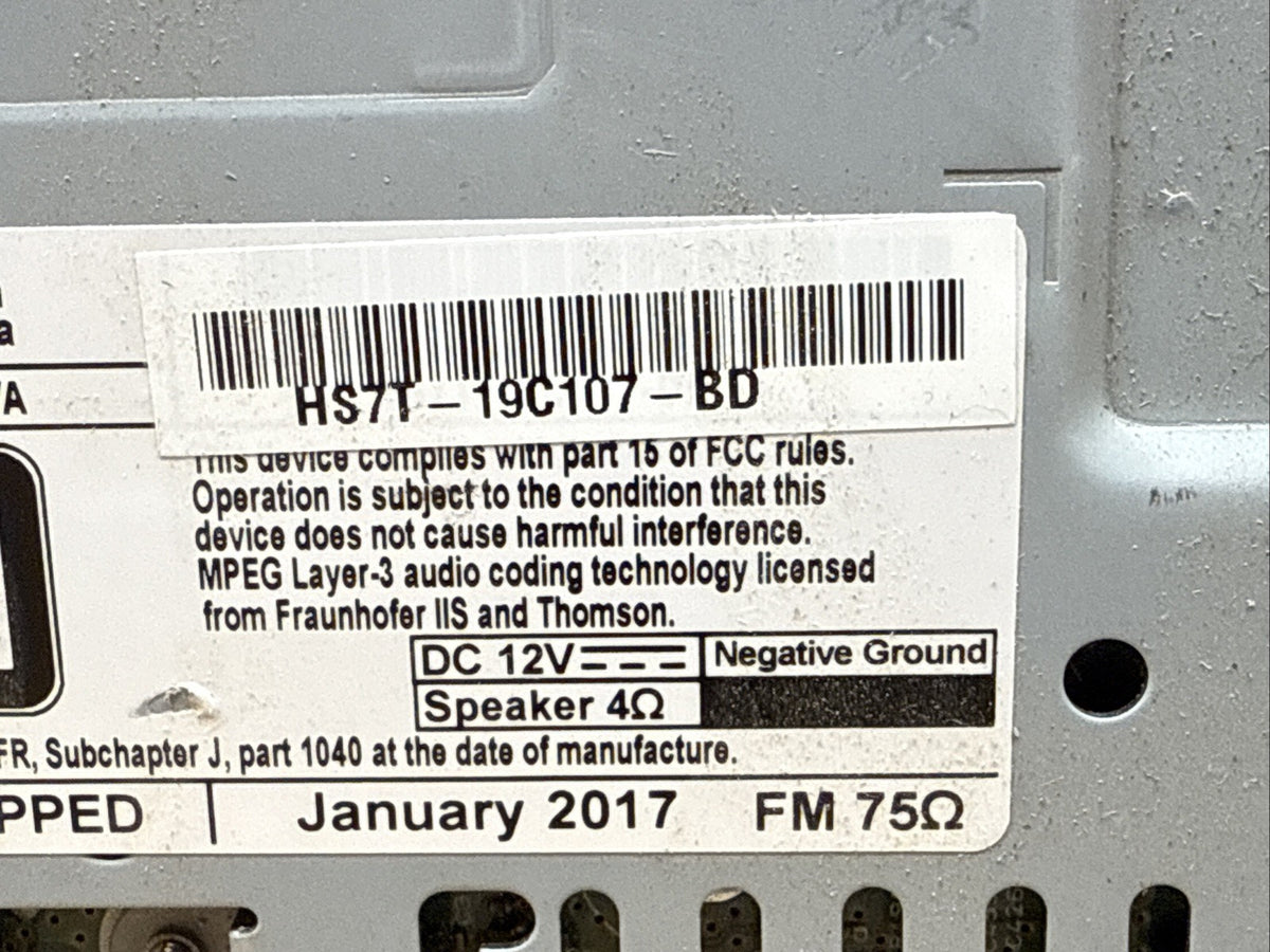 2017 2020 Ford Fusion Radio Receiver CD Player HS7T 19C107 BD8