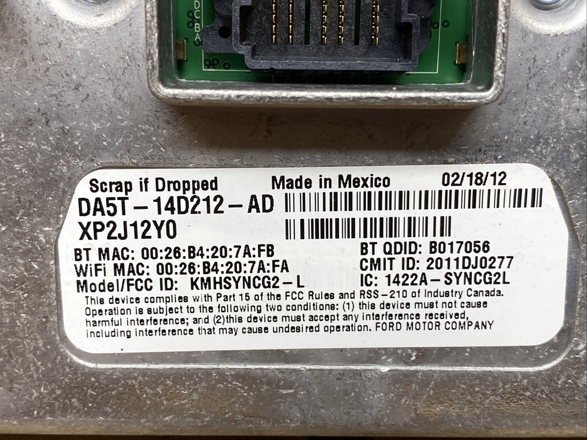 2011 2016 Ford Sync APIM Module DA5T 14D212 AD DA8T 14F239 BK1