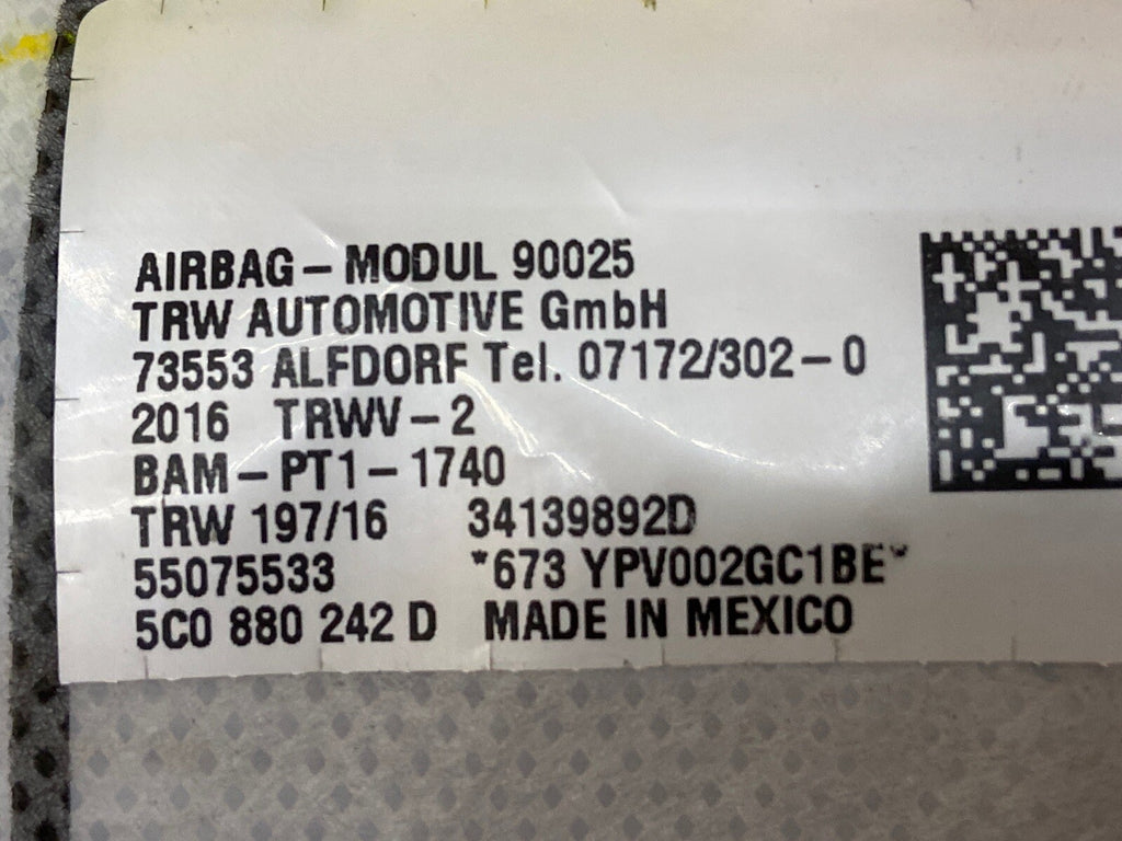 15 18 Volkswagen VW Jetta Right Passenger Side Seat Air Bag Airbag 5C0880242D3