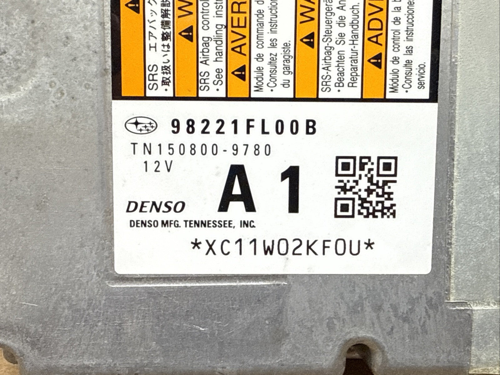 2017 2018 Subaru Impreza SRS Air Bag Airbag Control Module 98221FL00B1