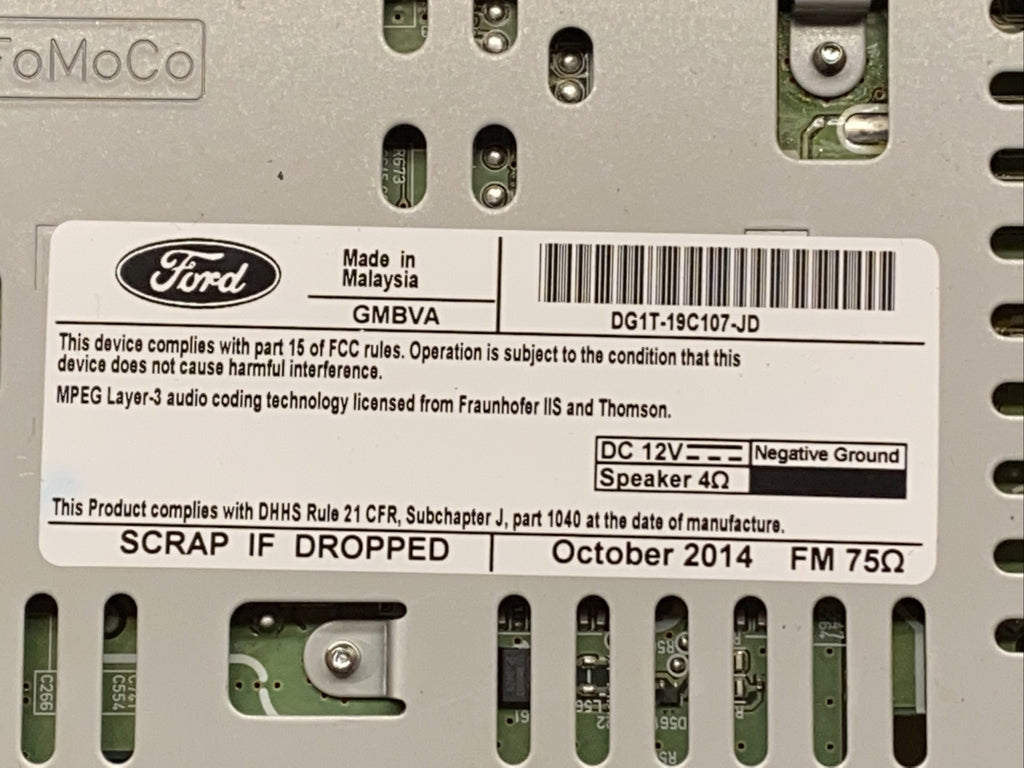 13 15 Ford Taurus Radio Stereo Receiver Single Disc Changer DG1T 19C107 JD7