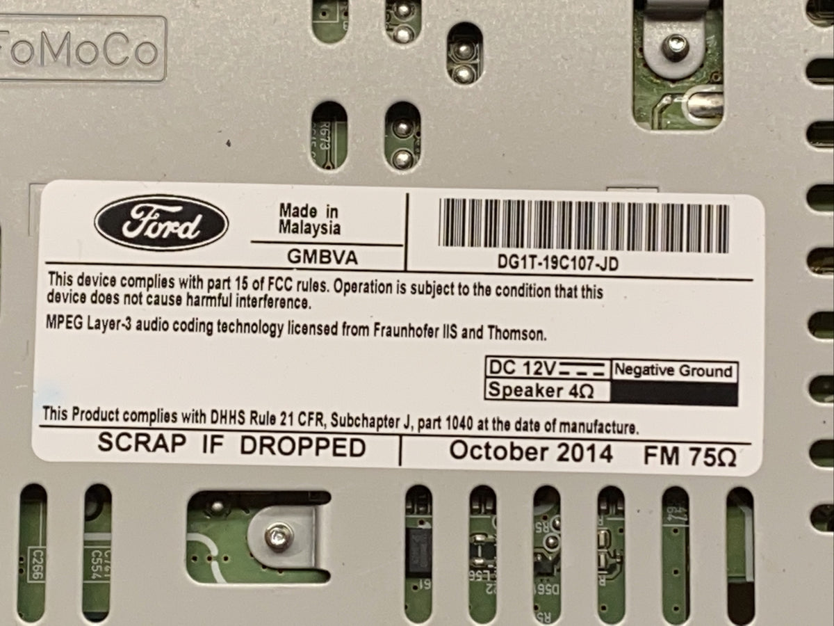 13 15 Ford Taurus Radio Stereo Receiver Single Disc Changer DG1T 19C107 JD7