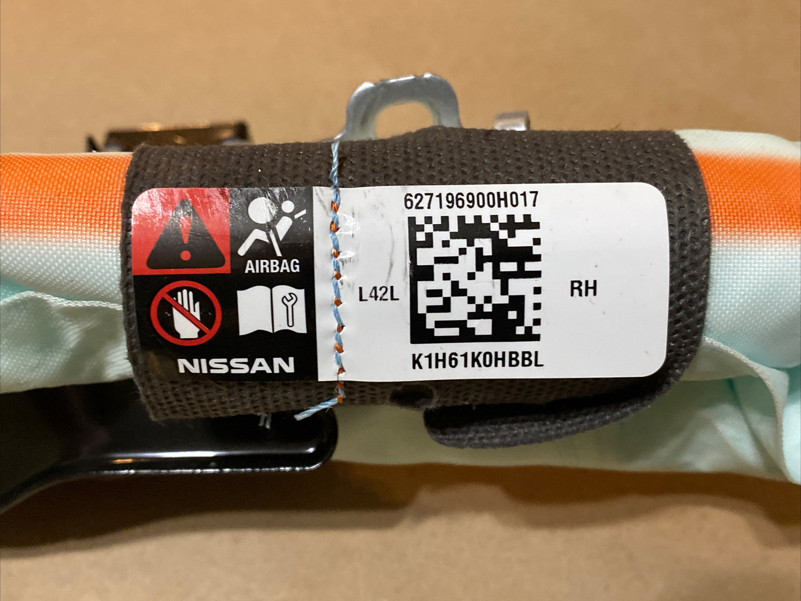 2015-2018 NISSAN ALTIMA SEDAN RIGHT PASSENGER SIDE ROOF CURTAIN AIRBAG OEM3