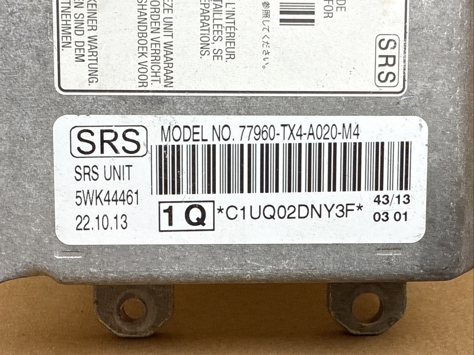 Acura RDX AirBag Air Bag Restraint Control Module 77960 TX4 A020 M41