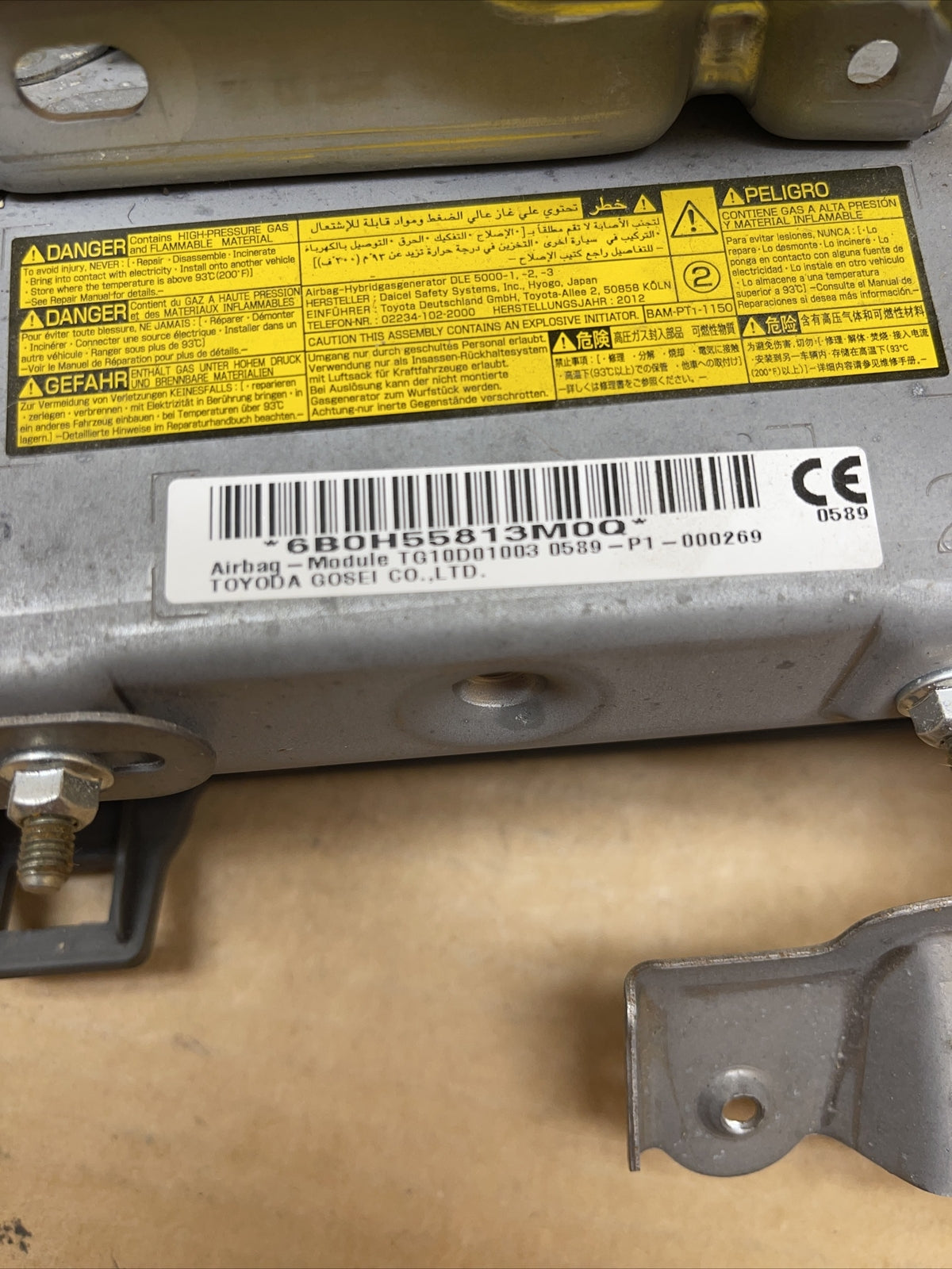 2010 2015 Toyota Prius Left Side Driver Knee Lower Air Bag Airbag Dark Gray FB103