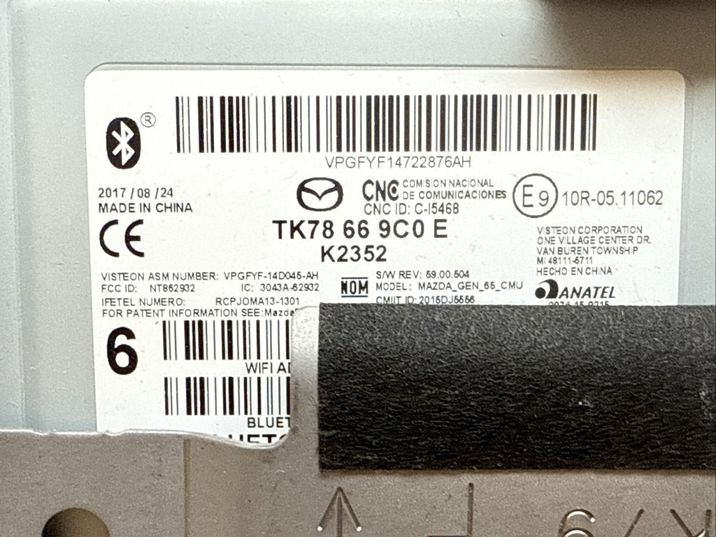 2016 2020 Mazda CX 9 CX9 Radio Receiver Module OEM TK78 66 9C0 E1