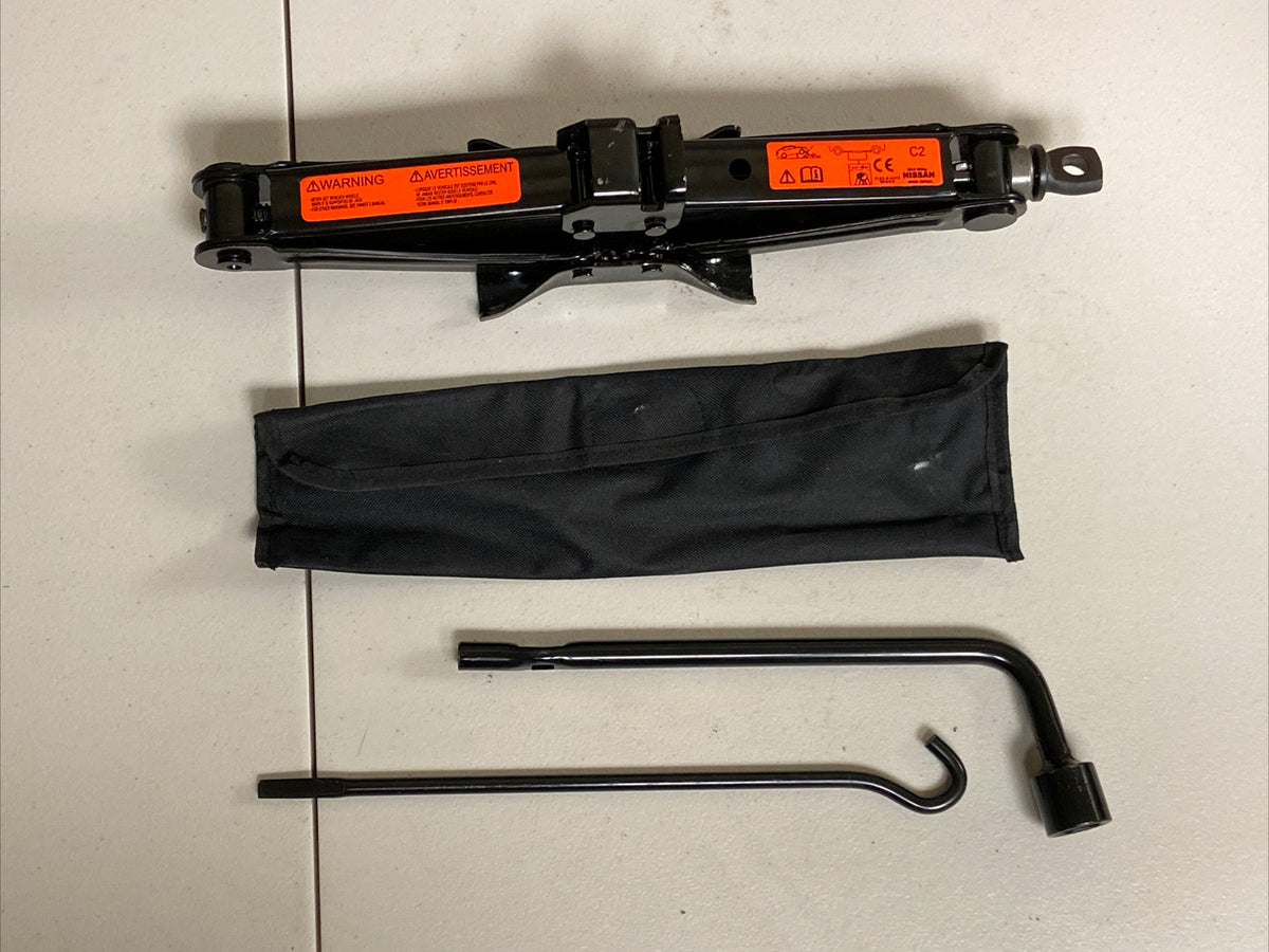 14 19 NISSAN VERSA NOTE SPARE TIRE SCISSOR JACK TOOLS SET KIT LUG WRENCH2