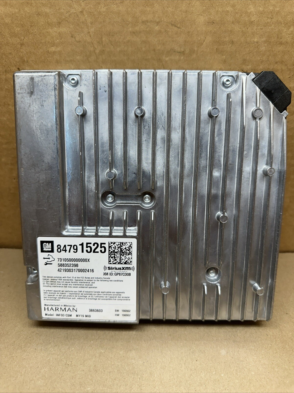 2020 CHEVROLET COLORADO radio amplifier Harman 84791525 OEM0