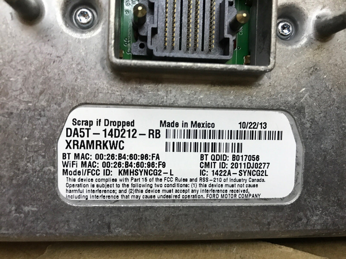 2013 Taurus Ford Sync Communication Control Module DG1T 14F239 BS DA5T 14D212 RB4