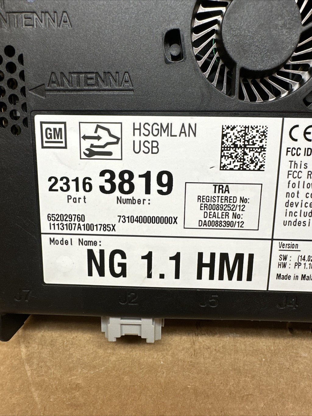 2015 2016 GM HMI Human Machine Interface Control Module 231638191
