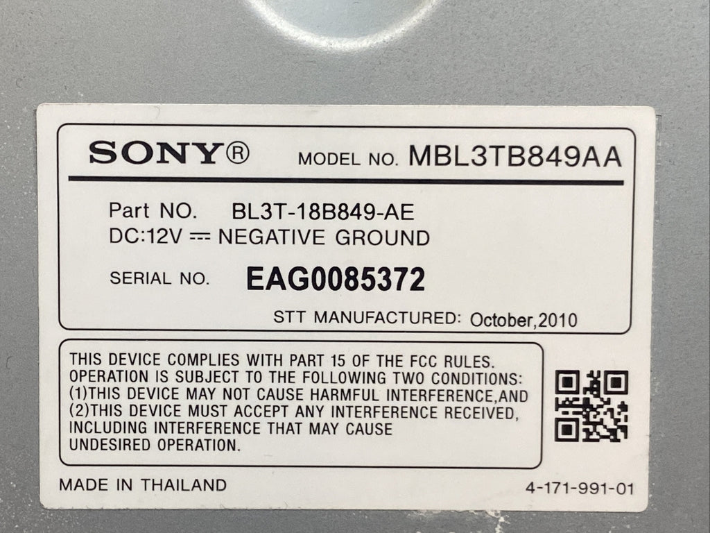10 12 Ford Fusion Radio Audio Amp Amplifier Sony OEM BL3T 18B849 AE6