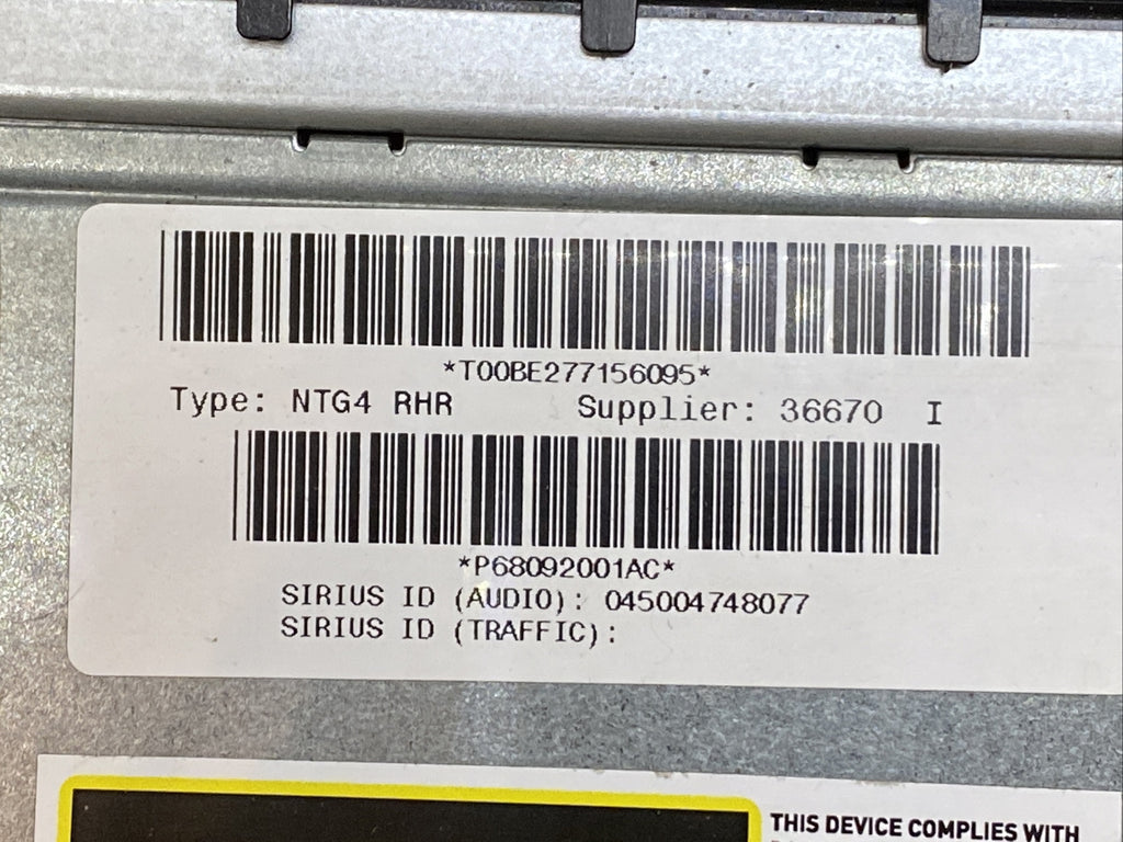 Jeep Dodge Chrysler Touchscreen Radio RHR P68092001AC 68092001AC10