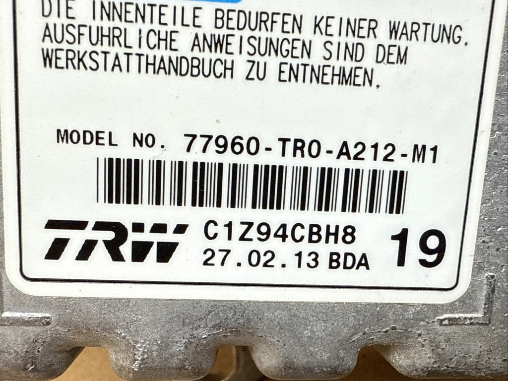 2013 Honda Civic Air Bag Airbag Computer Control Module 77960 TR0 A212 M11