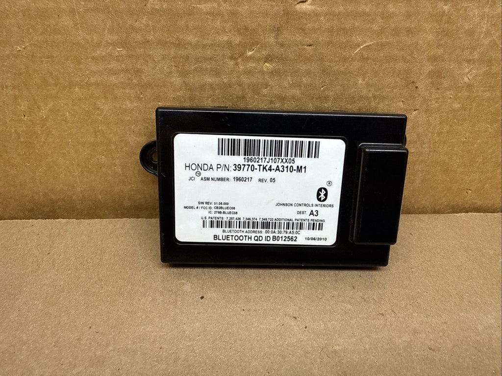 2009 2011 Acura TL Bluetooth Voice Control Module OEM 39770 TK4 A310 M10