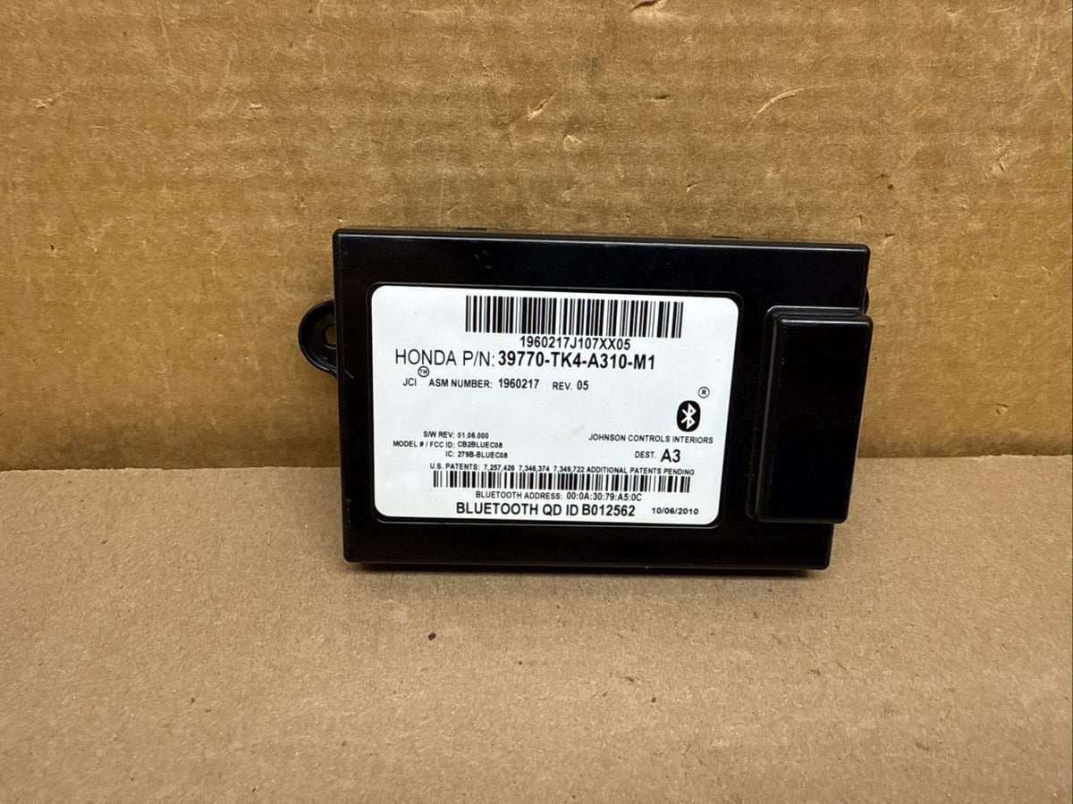 2009 2011 Acura TL Bluetooth Voice Control Module OEM 39770 TK4 A310 M10