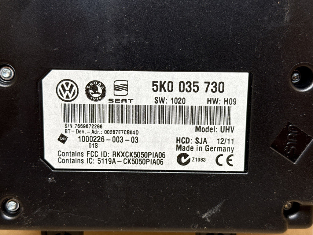 VW Jetta Golf GTI Passat Bluetooth Interface Control Module 5K0 035 730 OEM1