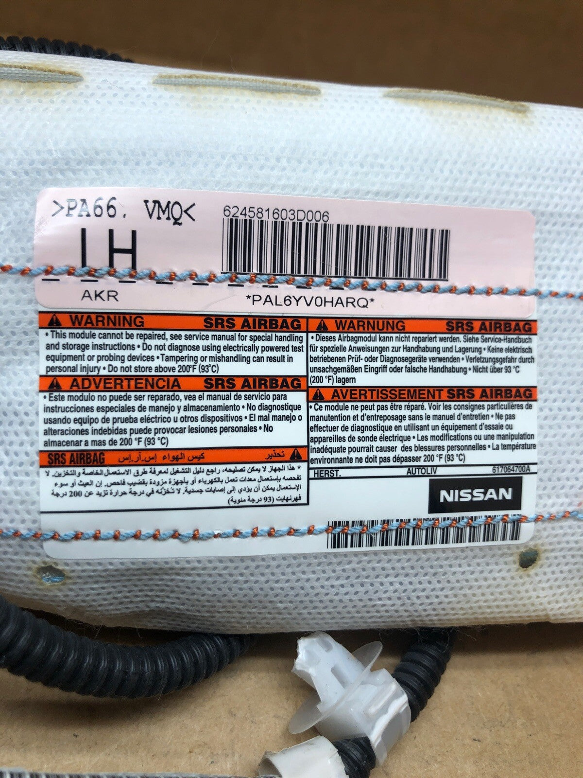 2014-2020 NISSAN ROGUE FRONT LEFT SIDE DRIVER SEAT AIRBAG AIR BAG3