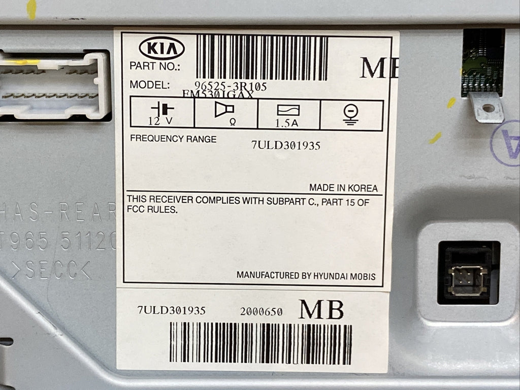 14 16 Kia Cadenza Radio Nav Navigation Dash Display Screen OEM 96525 3R1055