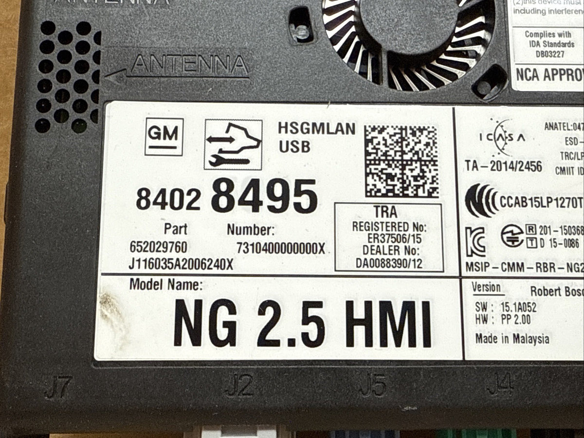 GM HMI Human Machine Interface Control Module 840284956