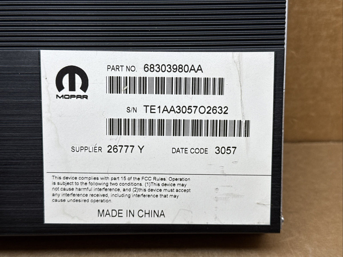2017 2025 Grand Cherokee Durango Radio Audio Stereo Amp Amplifier 68303980AA1