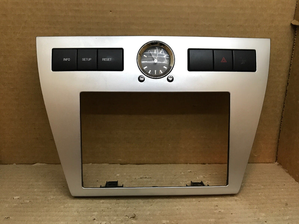 2006 2009 MERCURY MILAN DASH RADIO BEZEL WITH CLOCK HAZARD SWITCH OEM SILVER 1