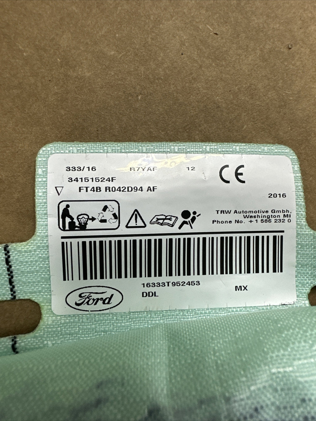 2015 2024 Ford Edge Right Side Passenger Curtain Roof Air Bag Airbag4