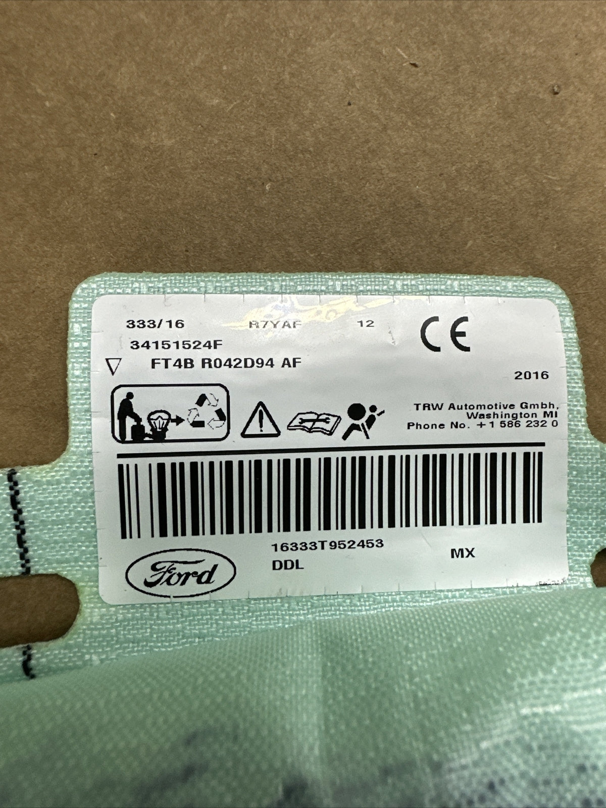 2015 2024 Ford Edge Right Side Passenger Curtain Roof Air Bag Airbag4