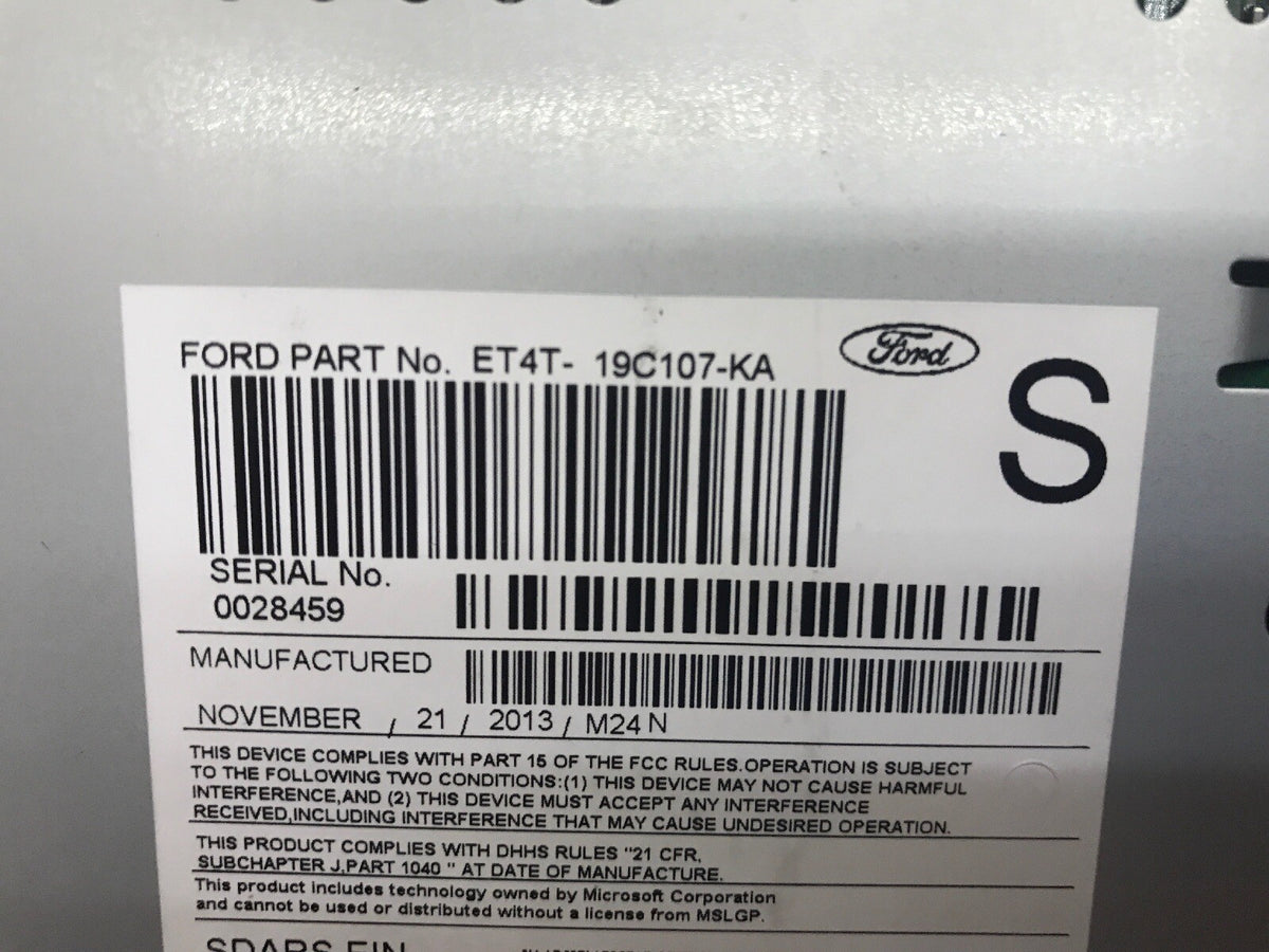 2014 Edge MKX OEM CD Player Satellite Radio Module ET4T 19C107 KA PU 3908L A8