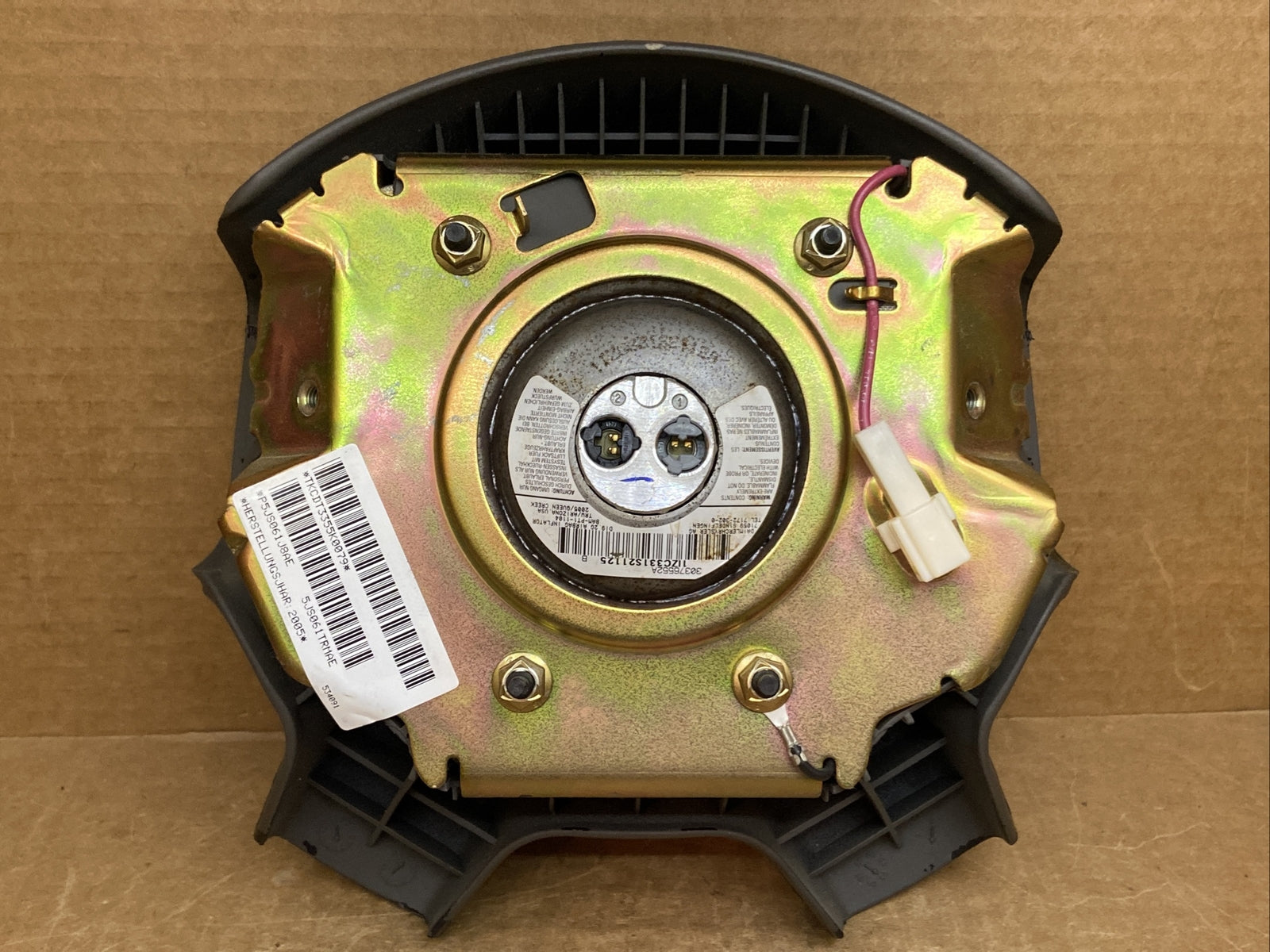 02 07 Jeep Liberty Front Left Driver Side Steering Wheel Air Bag Airbag Gray J16
