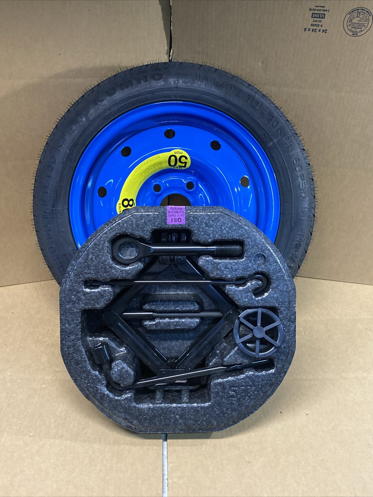 2020 2024 Hyundai Venue Spare Tire Jack Tools Set Kit 15 Inch T125/80D150