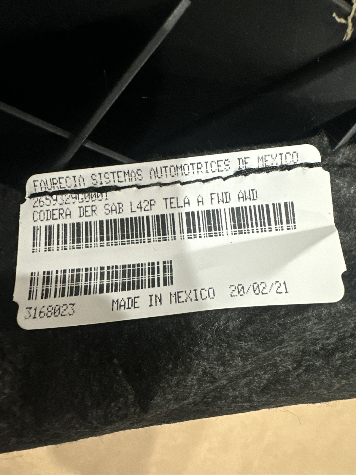 2019 2023 Nissan Altima Rear Left Side Driver Seat Air Bag Airbag Cloth6