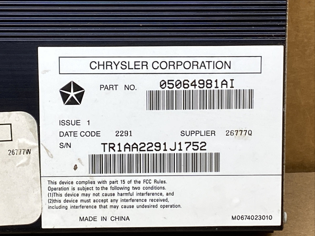 2011 2014 Dodge Charger Chrysler 300 Journey Audio Amplifier OEM 05064981AI1