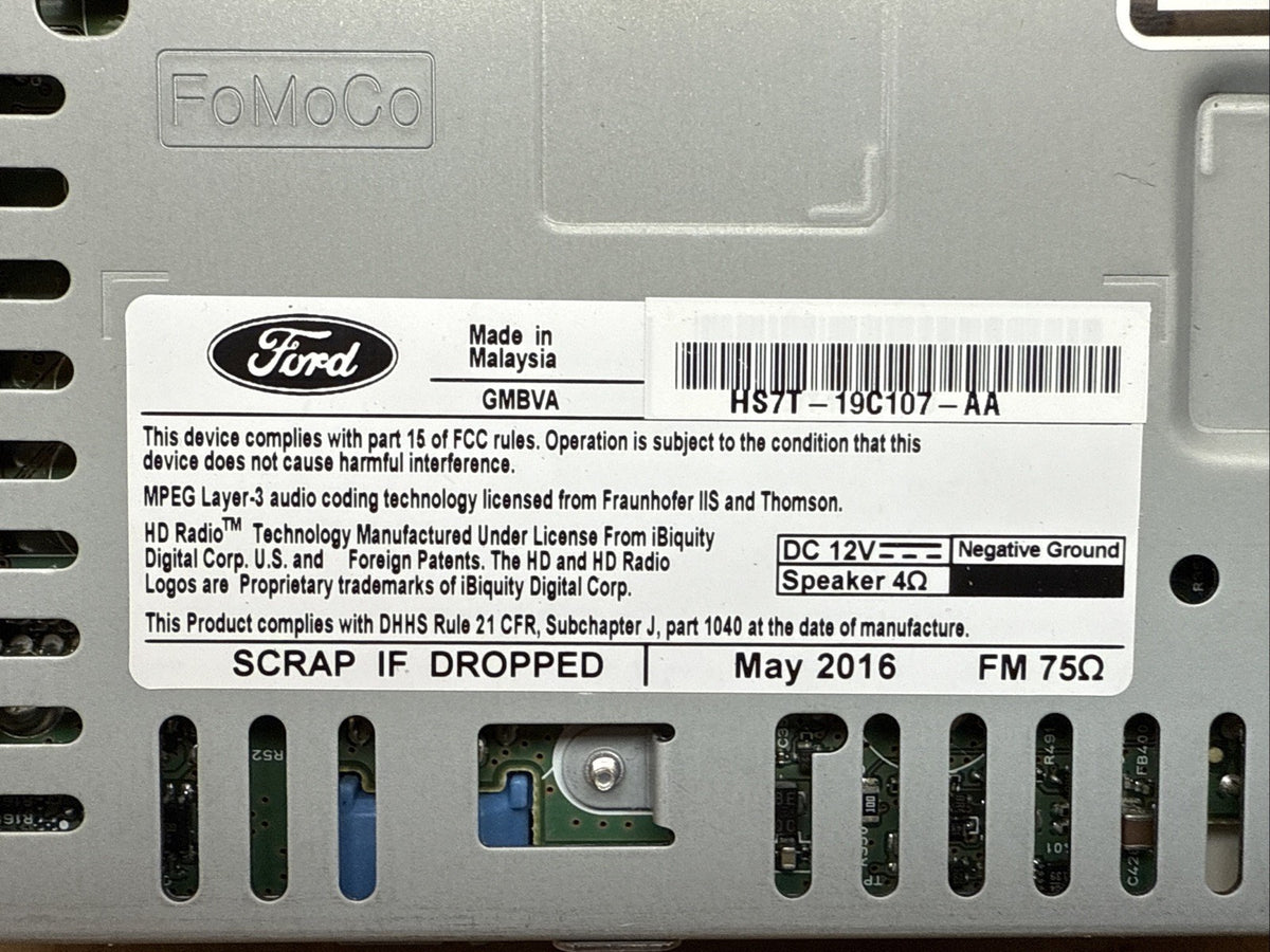 2017 2020 Ford Fusion Radio Receiver CD Player HS7T 19C107 AA7