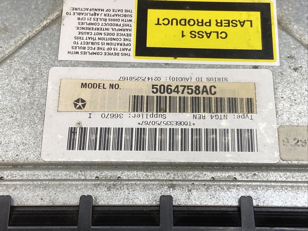 2008 2009 Jeep Dodge Chrysler Touchscreen Radio DVD REN P05064758AC8