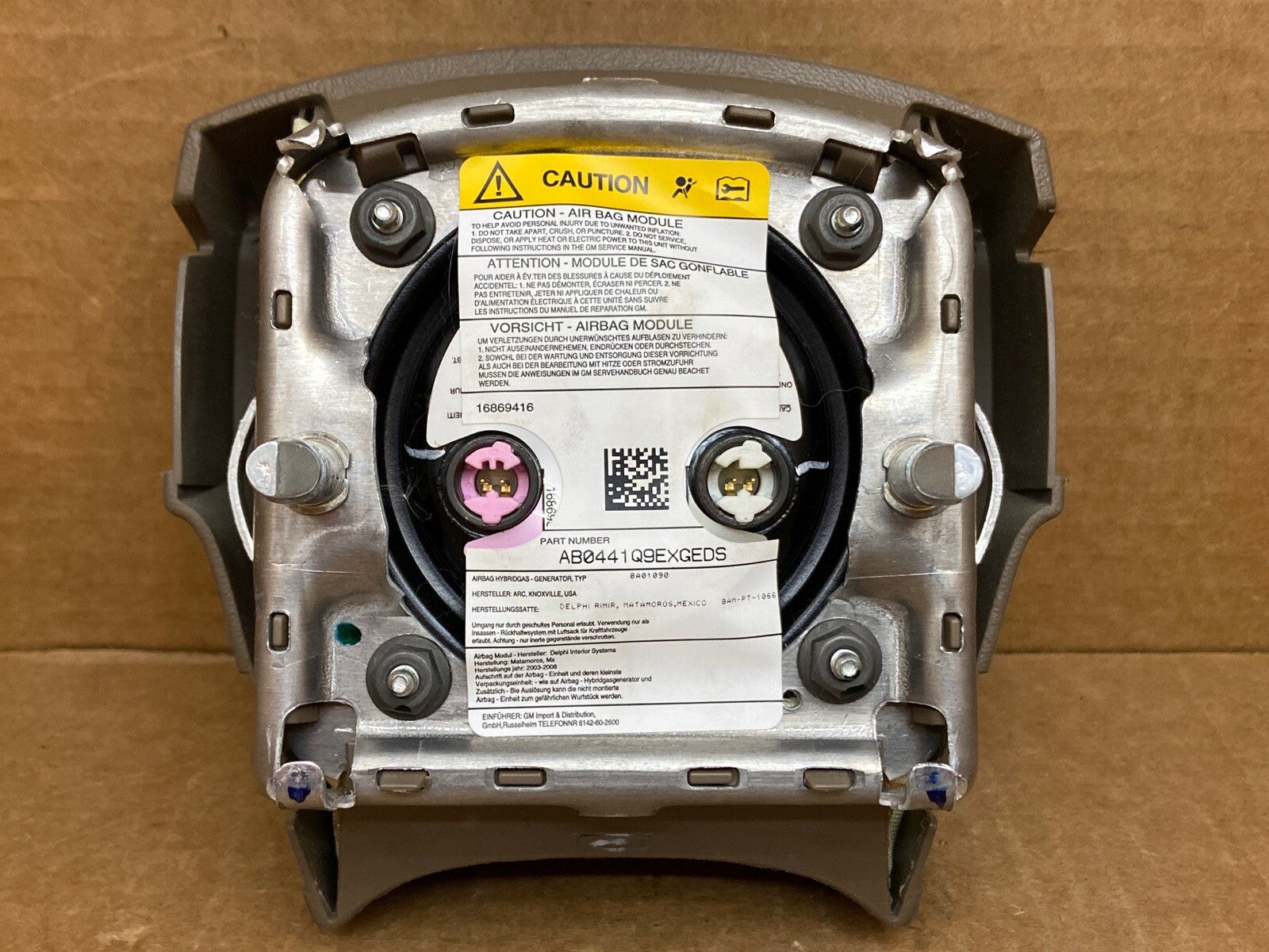 03 06 SILVERADO TAHOE LEFT DRIVER SIDE STEERING WHEEL AIR BAG AIRBAG TWO PLUG5