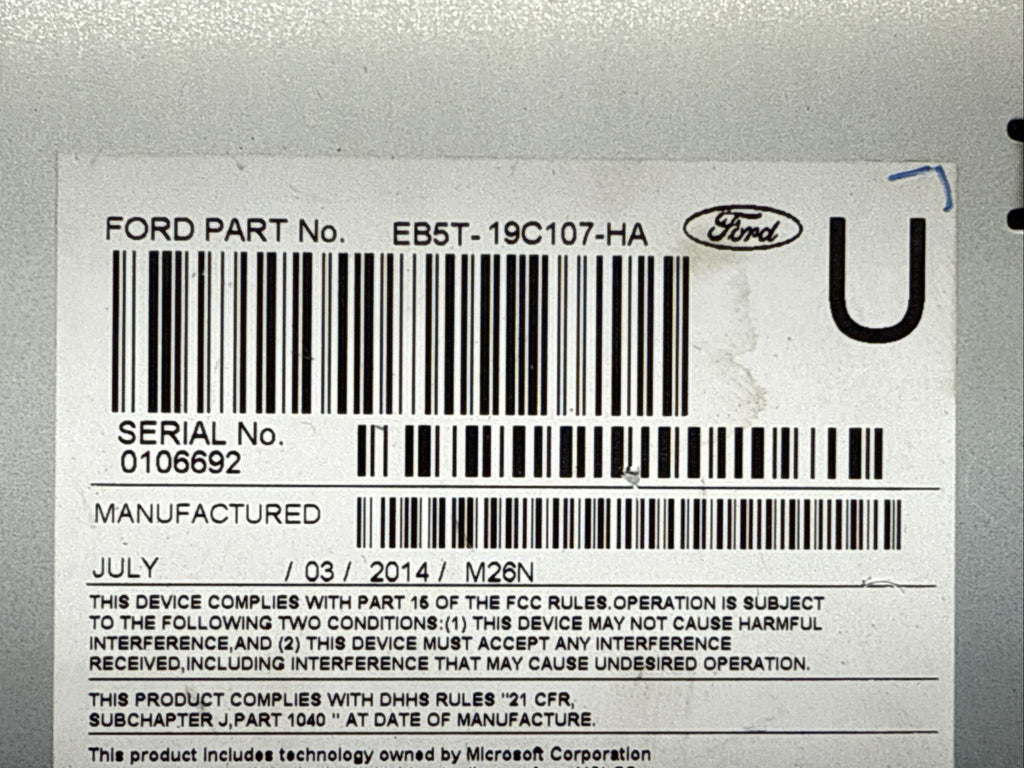 2015 Ford Explorer Radio Receiver Disc Reader EB5T 19C107 HA8