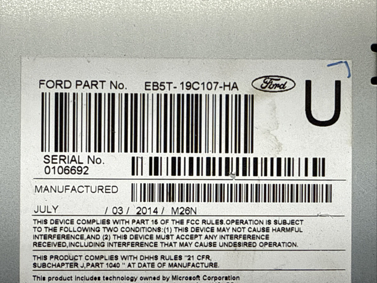 2015 Ford Explorer Radio Receiver Disc Reader EB5T 19C107 HA8