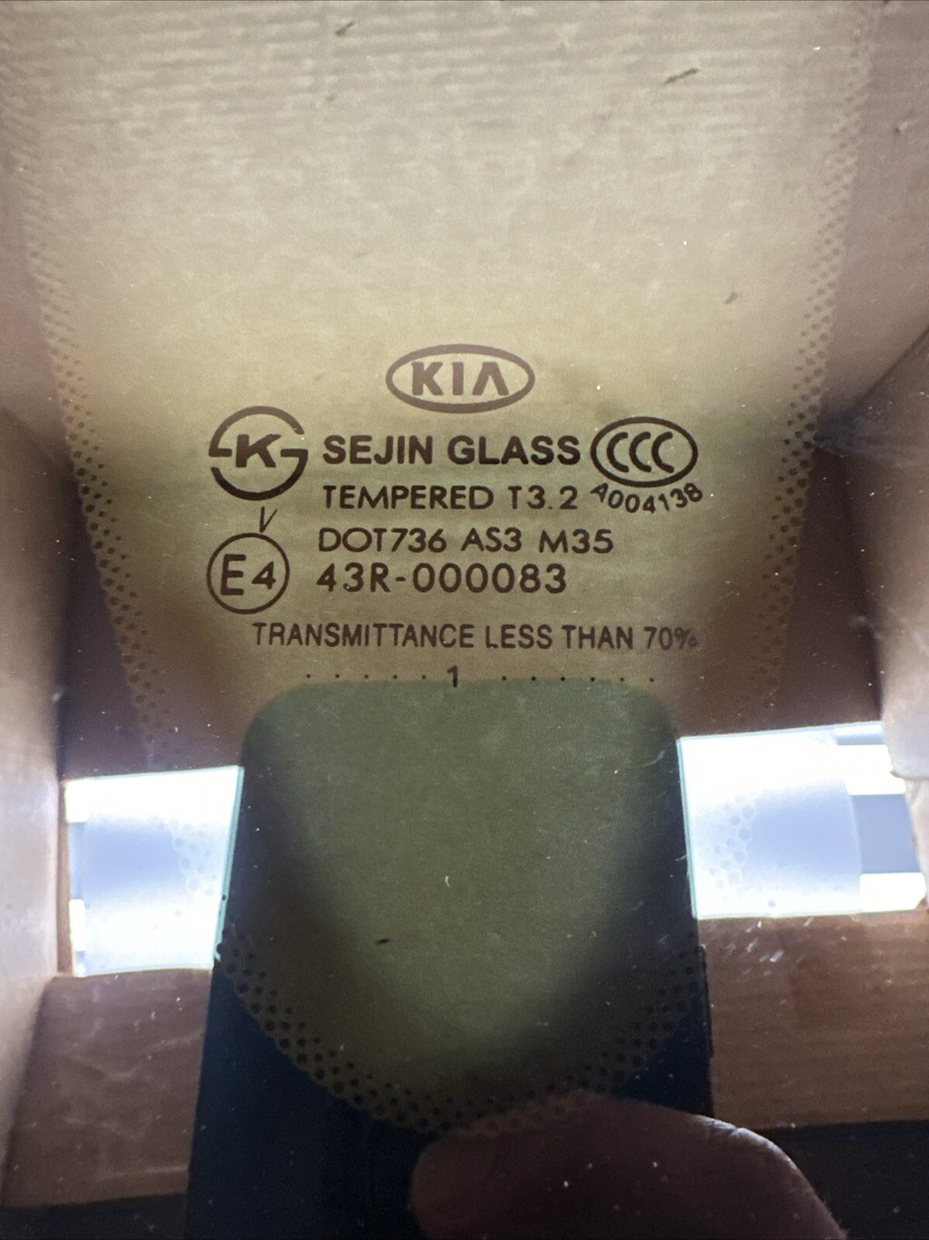 2010 2013 Kia Soul Rear Right Passenger Quarter Glass 87820 2K000 OEM2