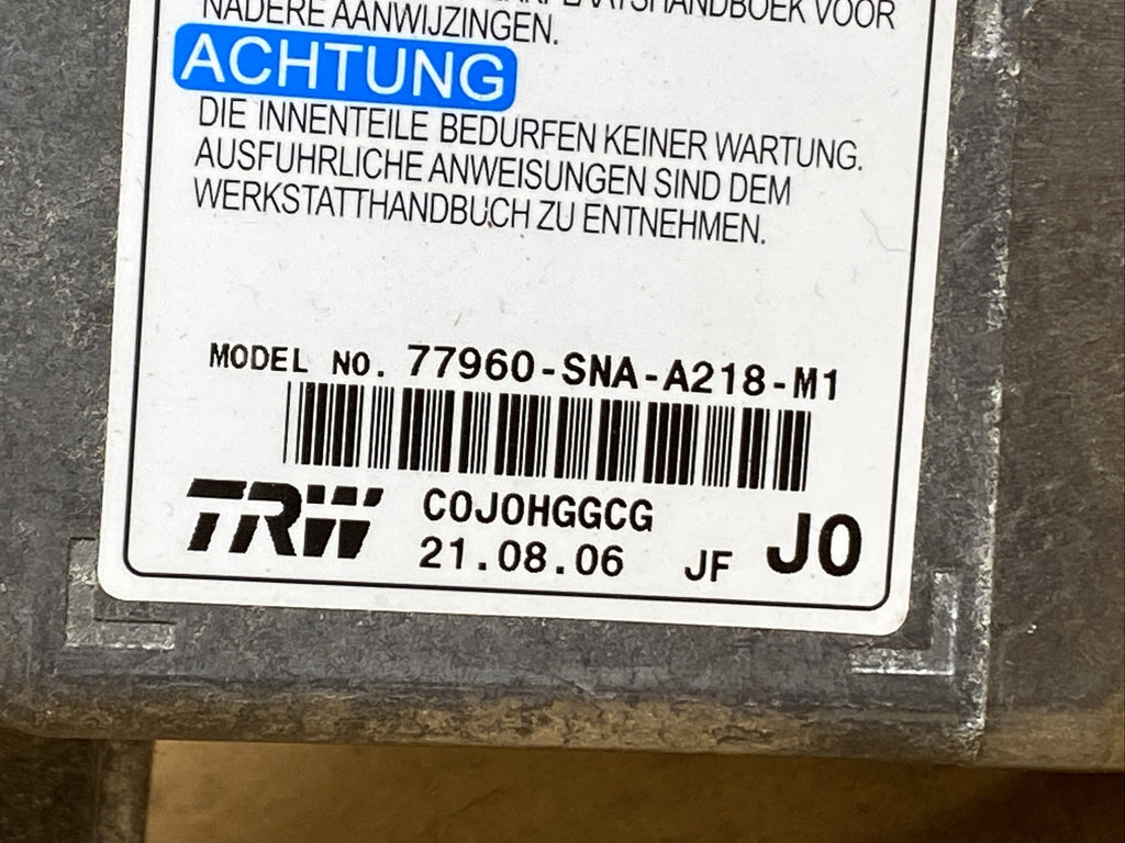 Honda Civic Coupe Air Bag Airbag Computer Control Module 77960 SNA A218 M11
