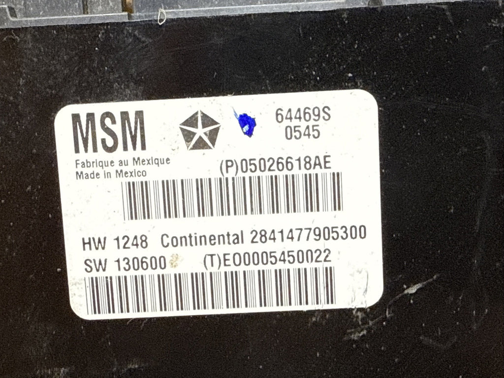 2013 2020 Ram 1500 2500 3500 Front Driver Seat Memory Control Module 05026618AE1