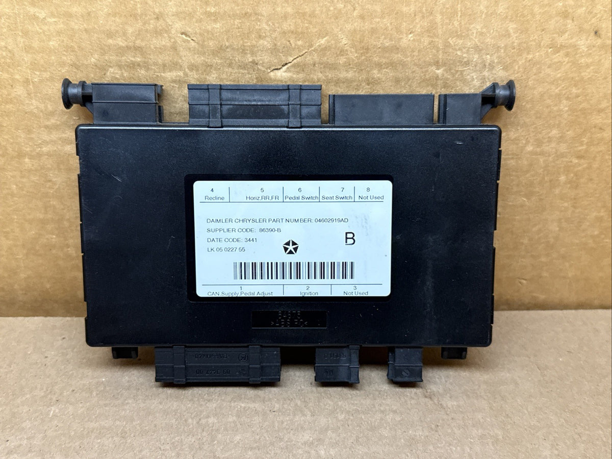 2009 2012 Ram 1500 2500 3500 Front Driver Seat Memory Control Module 04602919AD0