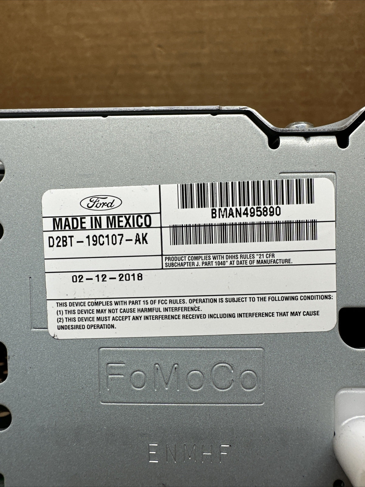 2016 2018 Ford Fiesta Radio Dash CD Player Disc Drive Receiver D2BT 19C107 AK4