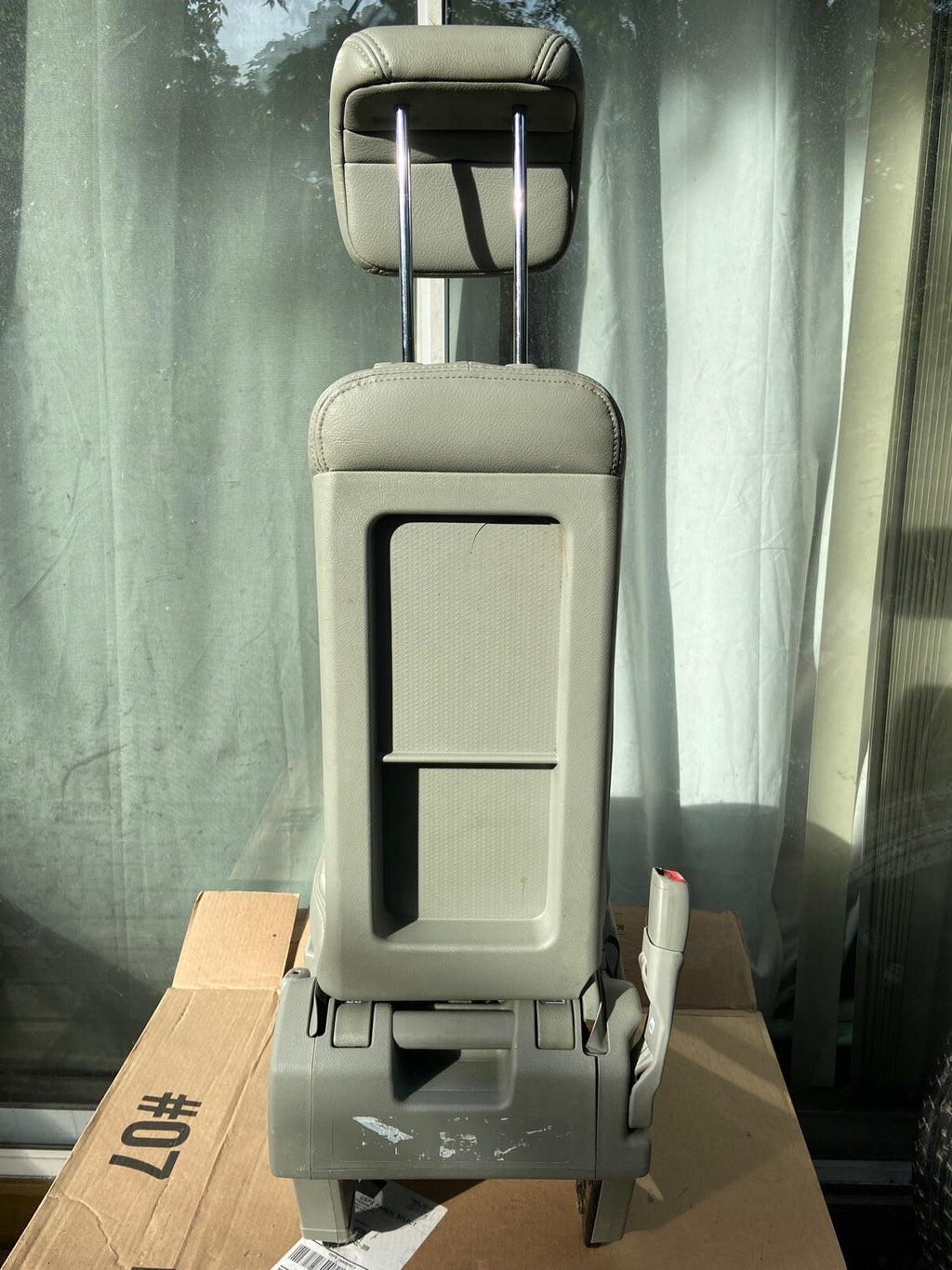 05 10 HONDA ODYSSEY SECOND ROW MIDDLE CENTER JUMP SEAT JUMPSEAT GRAY LEATHER 5