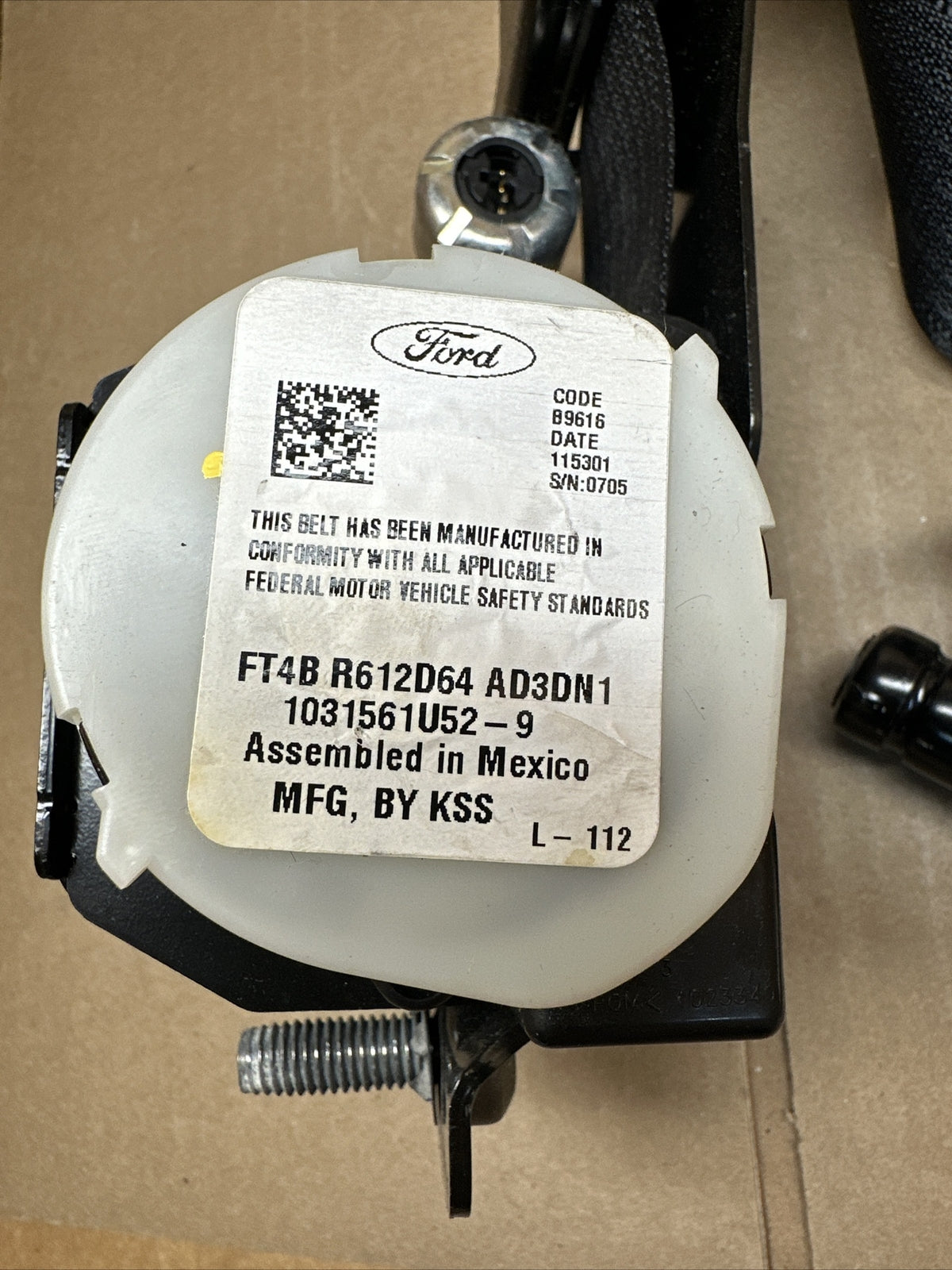 2015 2020 Ford Edge Front Right Passenger Side Seat Belt Seatbelt Black5