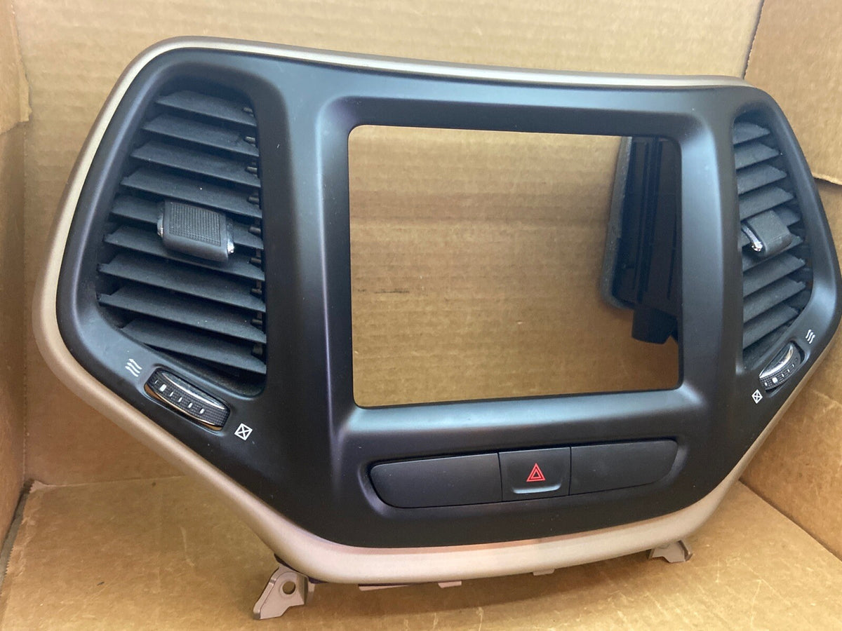 14 19 CHEROKEE FRONT DASH CENTER AIR VENT RADIO BEZEL TRIM COPPER P68156949AB2
