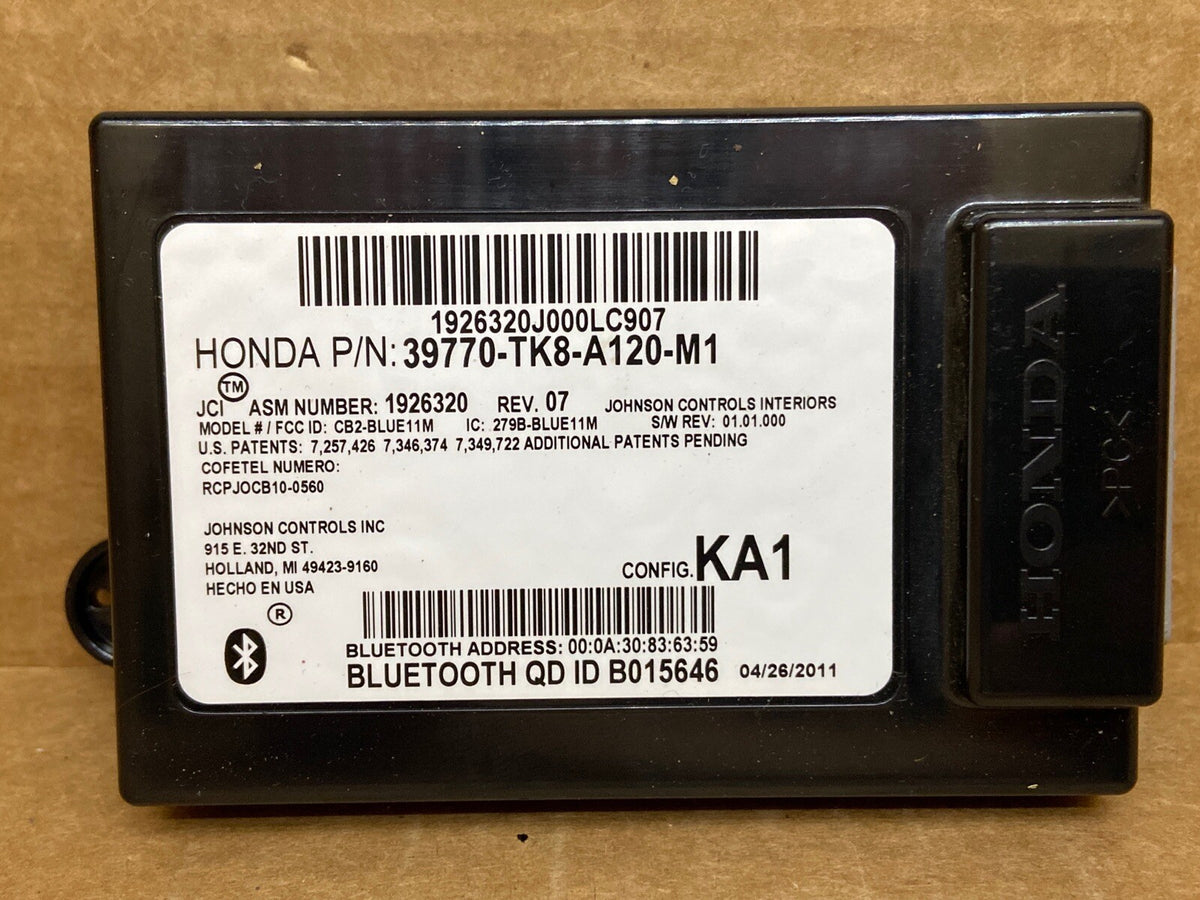 HONDA ODYSSEY OEM BLUETOOTH CONTROL UNIT MODULE MOTOR ACTUATOR 39770 TK8 A120 M10