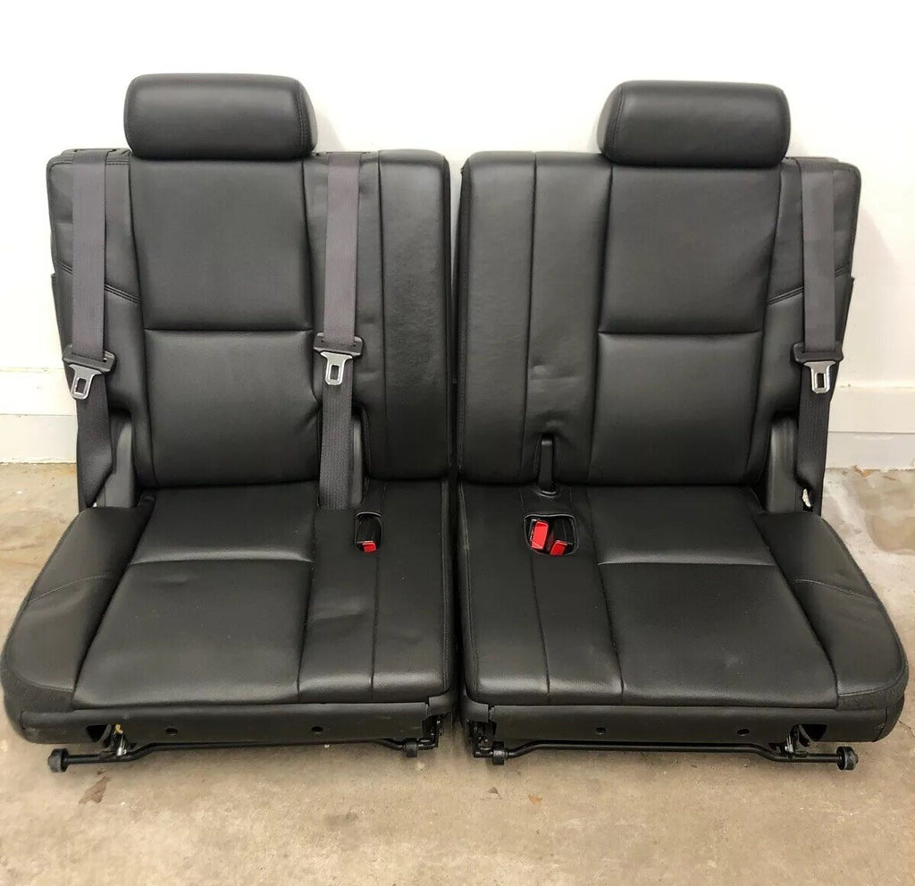 2007 2014 Tahoe Yukon Denali Suburban Escalade OEM 3RD Row Split Seats Black0