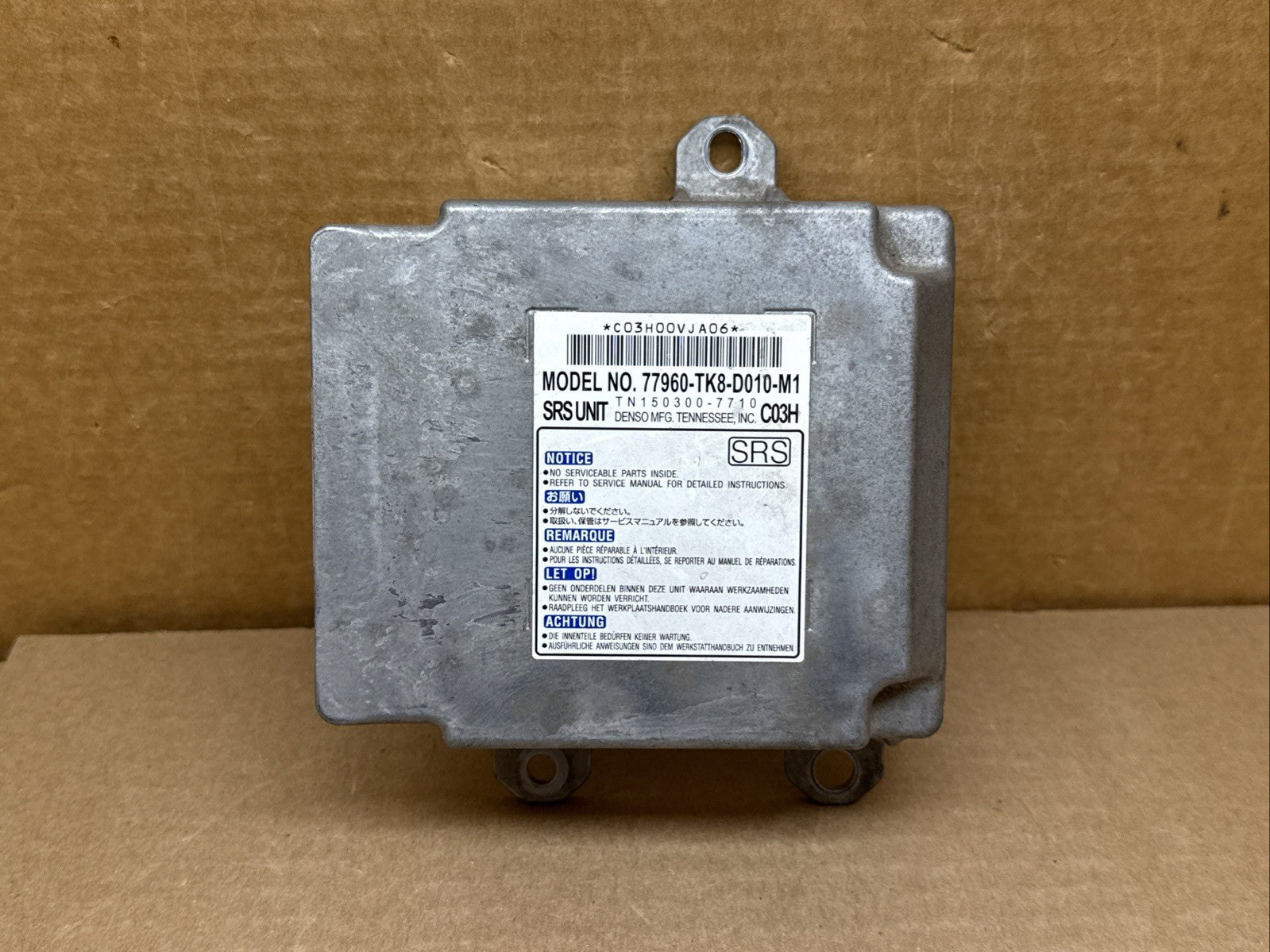 2012 Honda Odyssey SRS Air Bag Airbag Control Module OEM 77960 TK8 D010 M10